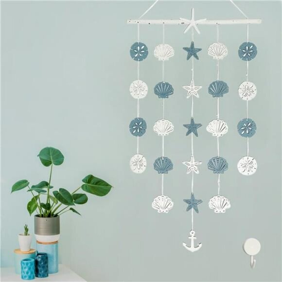 Coastal Starfish Nautical Wall Decor Anchor Seashell Beach Bathroom Art 28x16 - Picture 3 of 8
